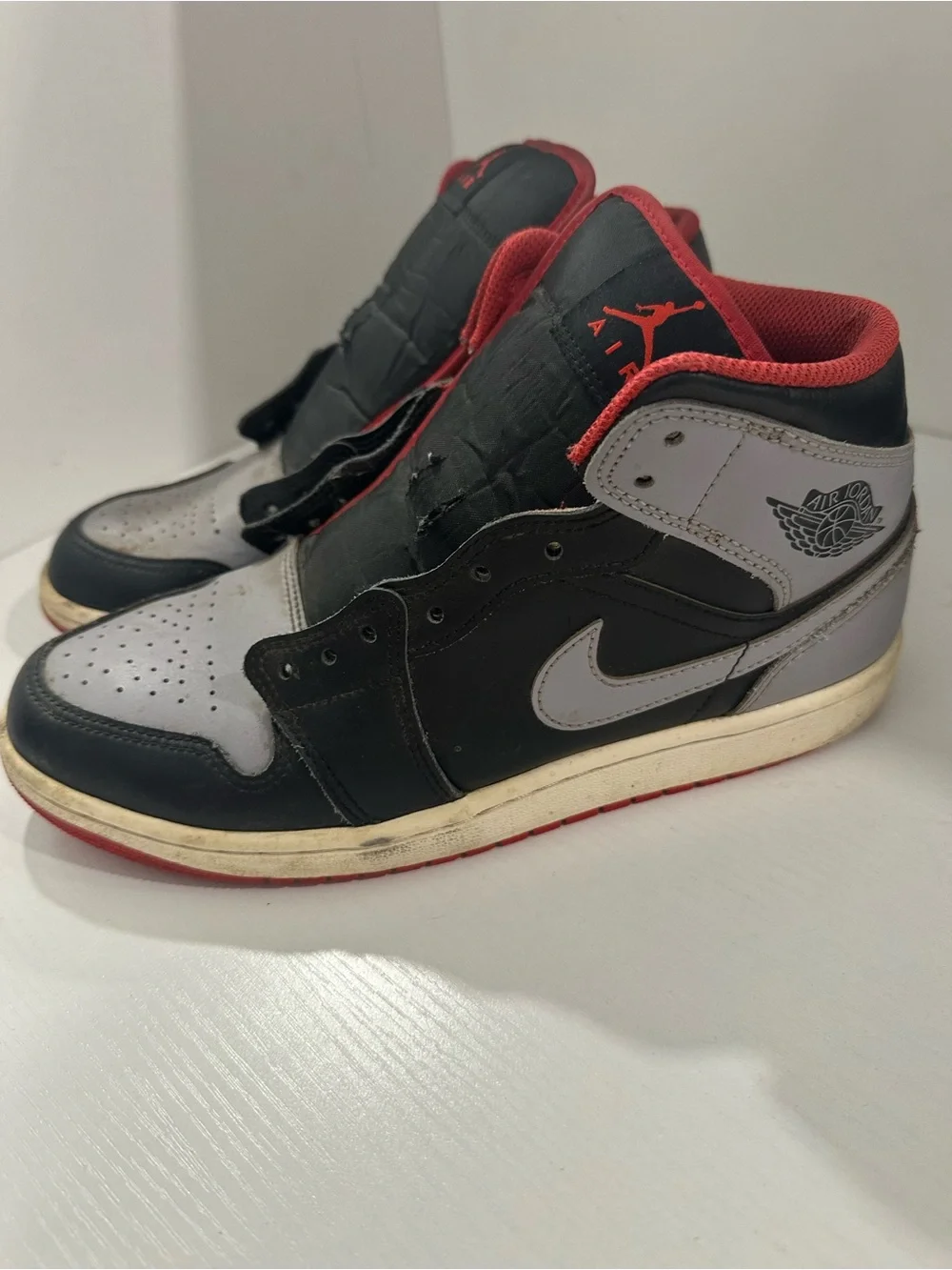 Nike air Jordan Black/Grey/Red High Top Sneakers
